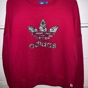 Girls XL hot pink Adidas crewneck Sweatshirt